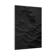 Dark Textured Wave Monochrome Statement Wall Art & Canvas Print