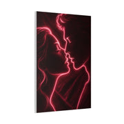 Neon Velvet Kiss Silhouette Wall Art & Canvas Print