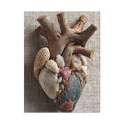 Driftwood Coastal Heart Sculpture Wall Art & Canvas Print