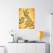 World Map on Aged Scroll Background Wall Art & Canvas Prints .