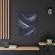 Draped Navy Textile Abstraction Wall Art & Canvas Print