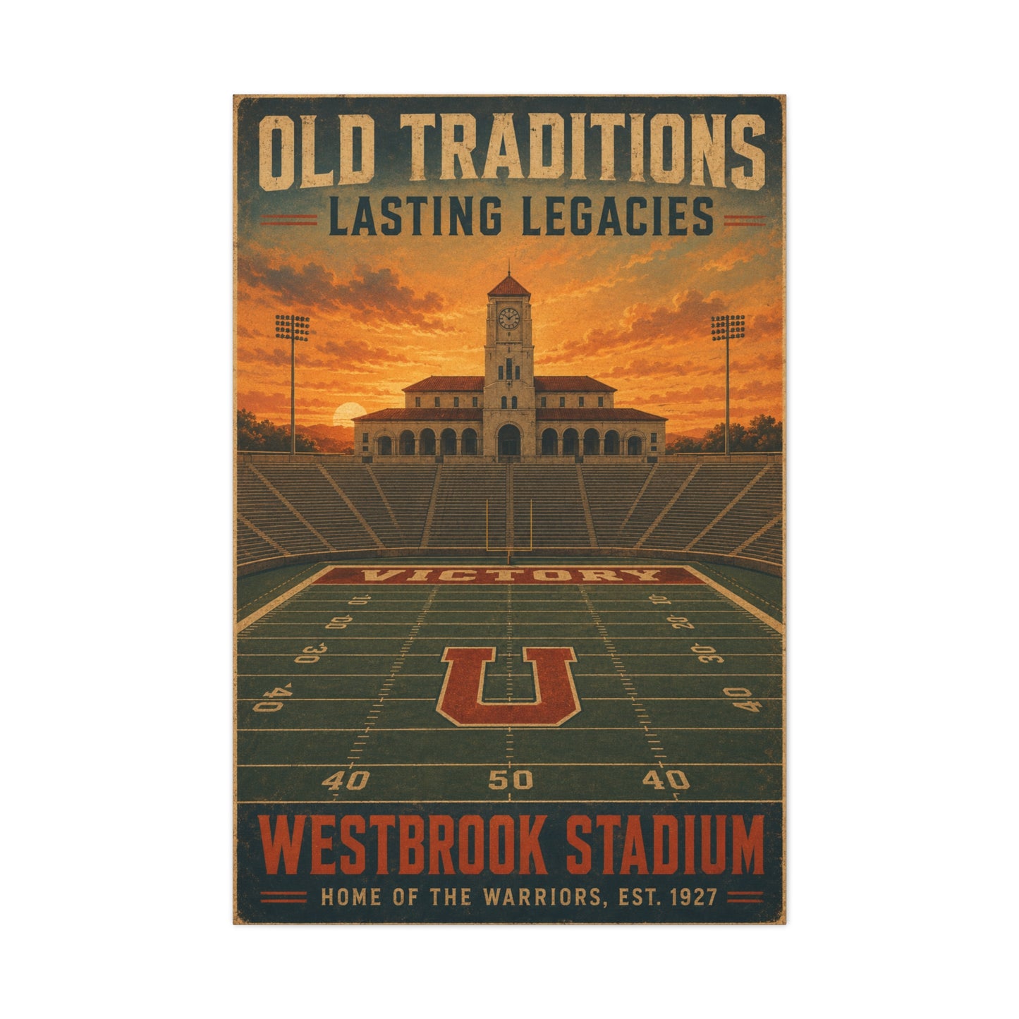 Vintage Stadium Legacy Sports Wall Art & Canvas Print