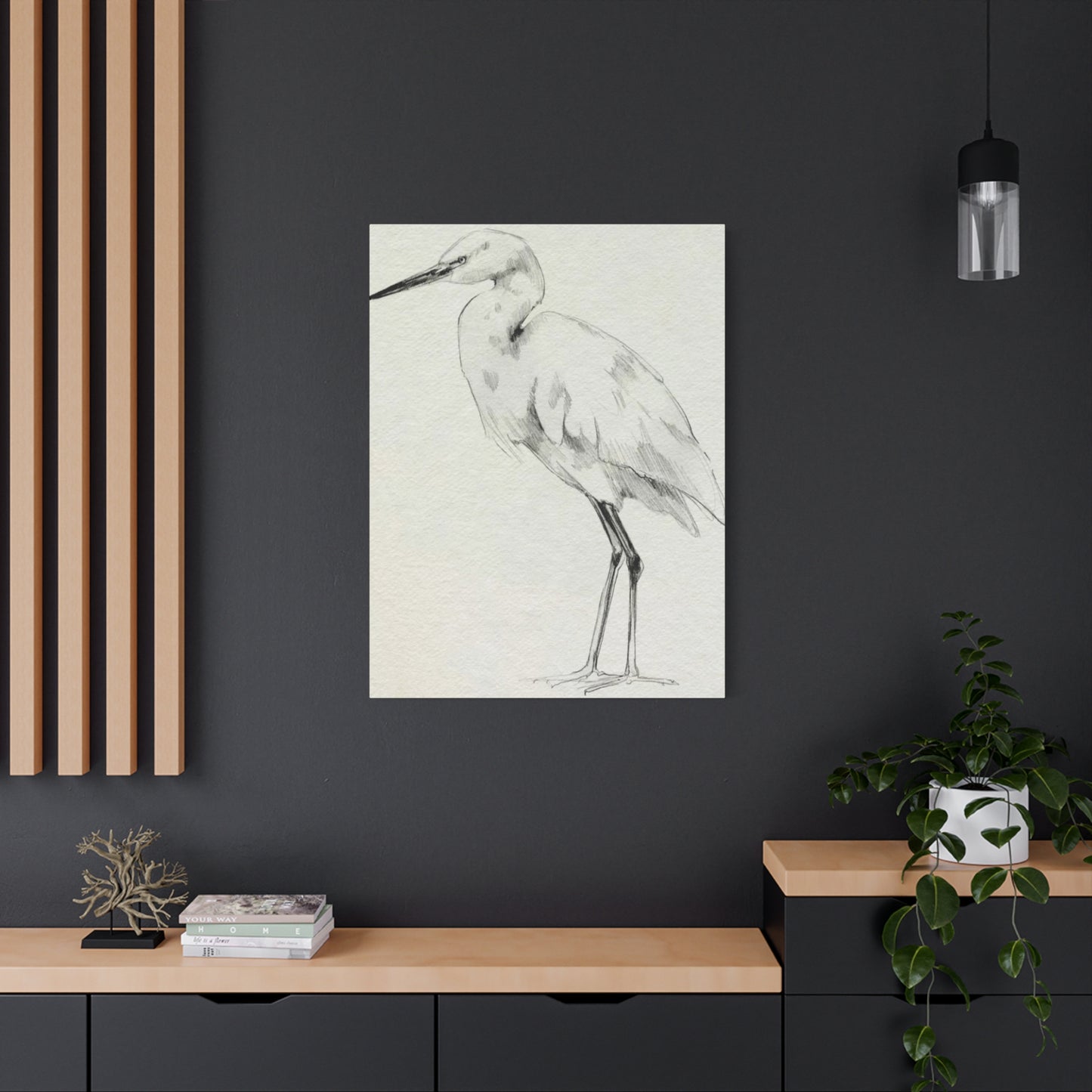 Herons Drawing Wall Art & Canvas Prints