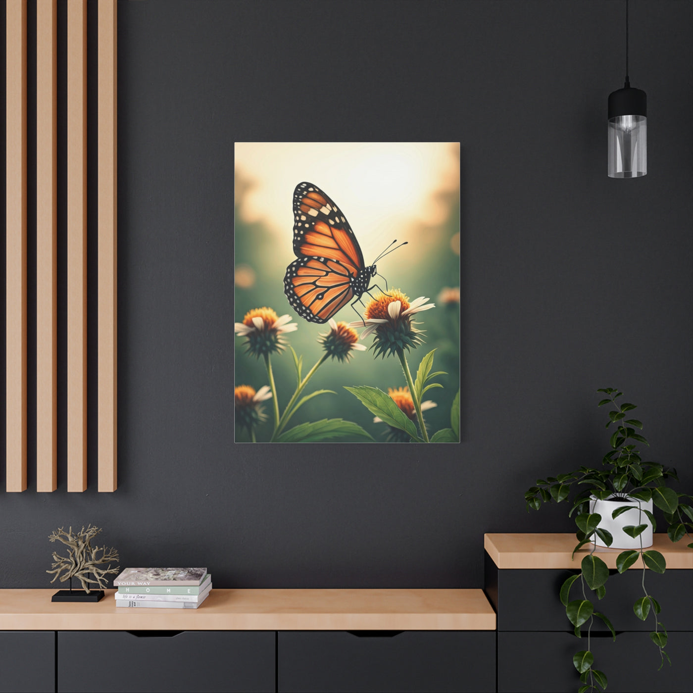 Monarch Butterfly On Wildflower Bloom Wall Art & Canvas Prints