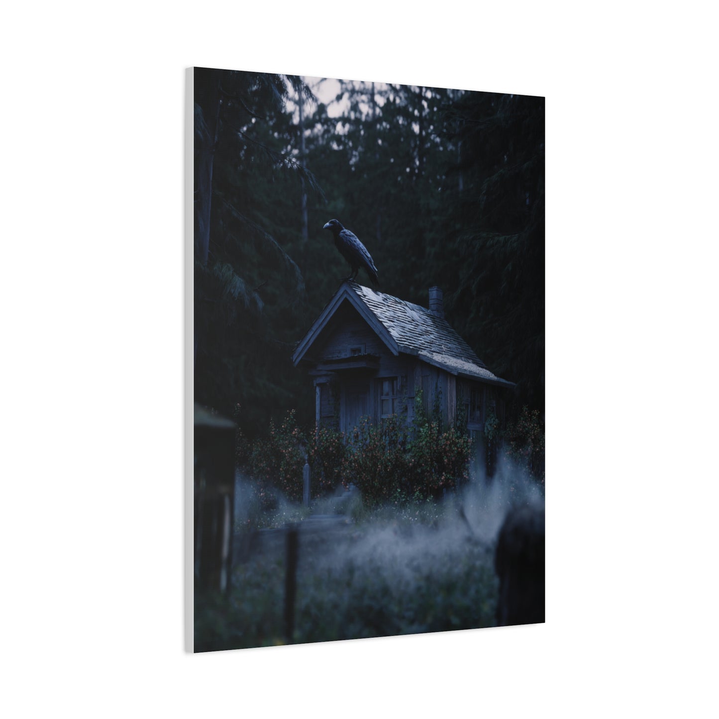 Raven on Witch’s Cottage Roof Wall Art & Canvas Print