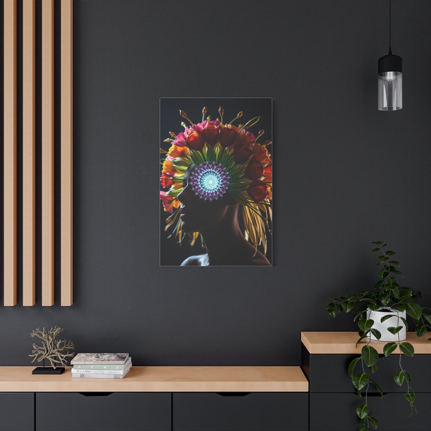 Opulent Bloom Silhouette Wall Art & Canvas Print