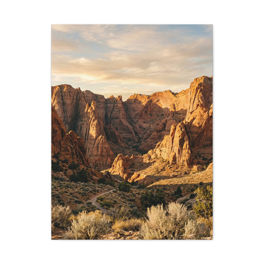 Red-Rock Golden Hour Canyon Wall Art & Canvas Print