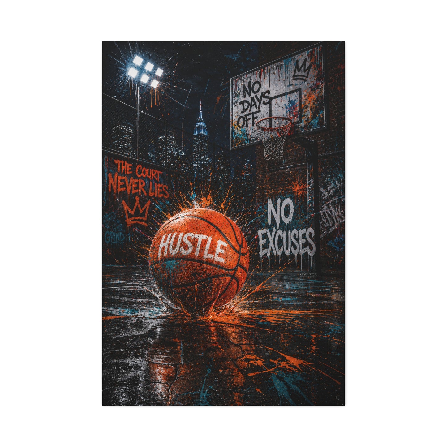 Street Basketball Hustle Graffiti Street Wall Art & Canvas Print