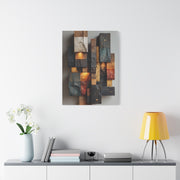 Sculptural Wood Panel Assemblage Wall Art & Canvas Print