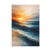 Ocean Sunrise Orange Horizon Wall Art & Canvas Print