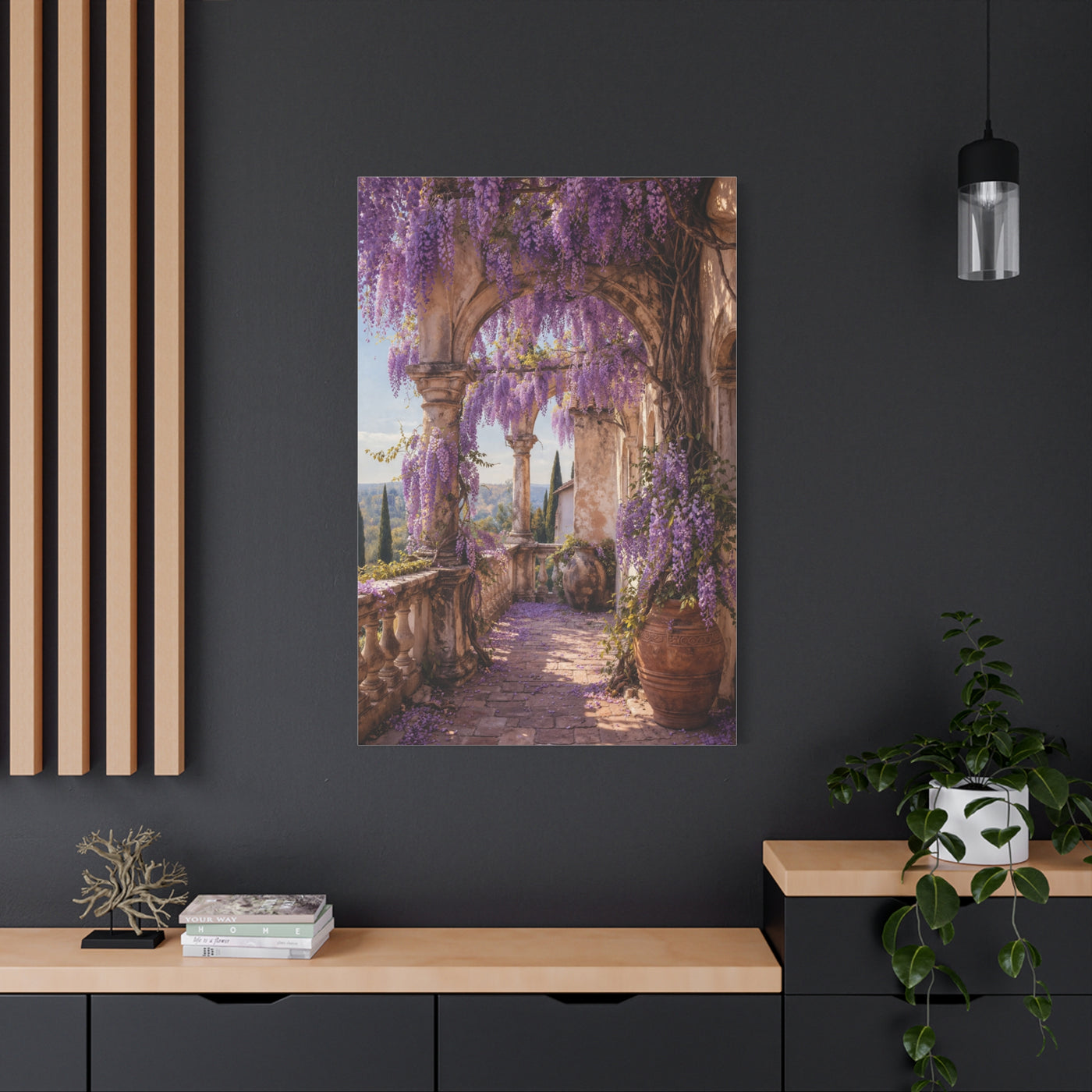 Wisteria Stone Terrace Garden Wall Art & Canvas Print