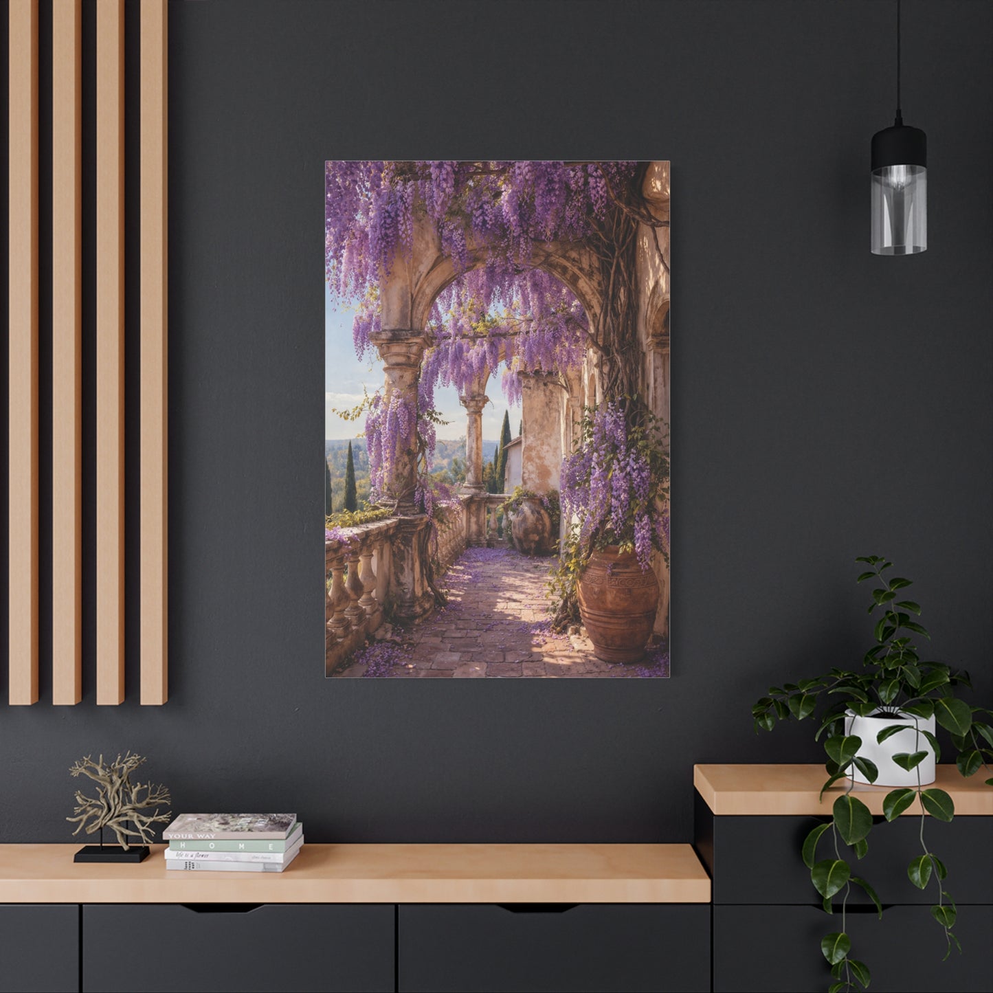 Wisteria Stone Terrace Garden Wall Art & Canvas Print