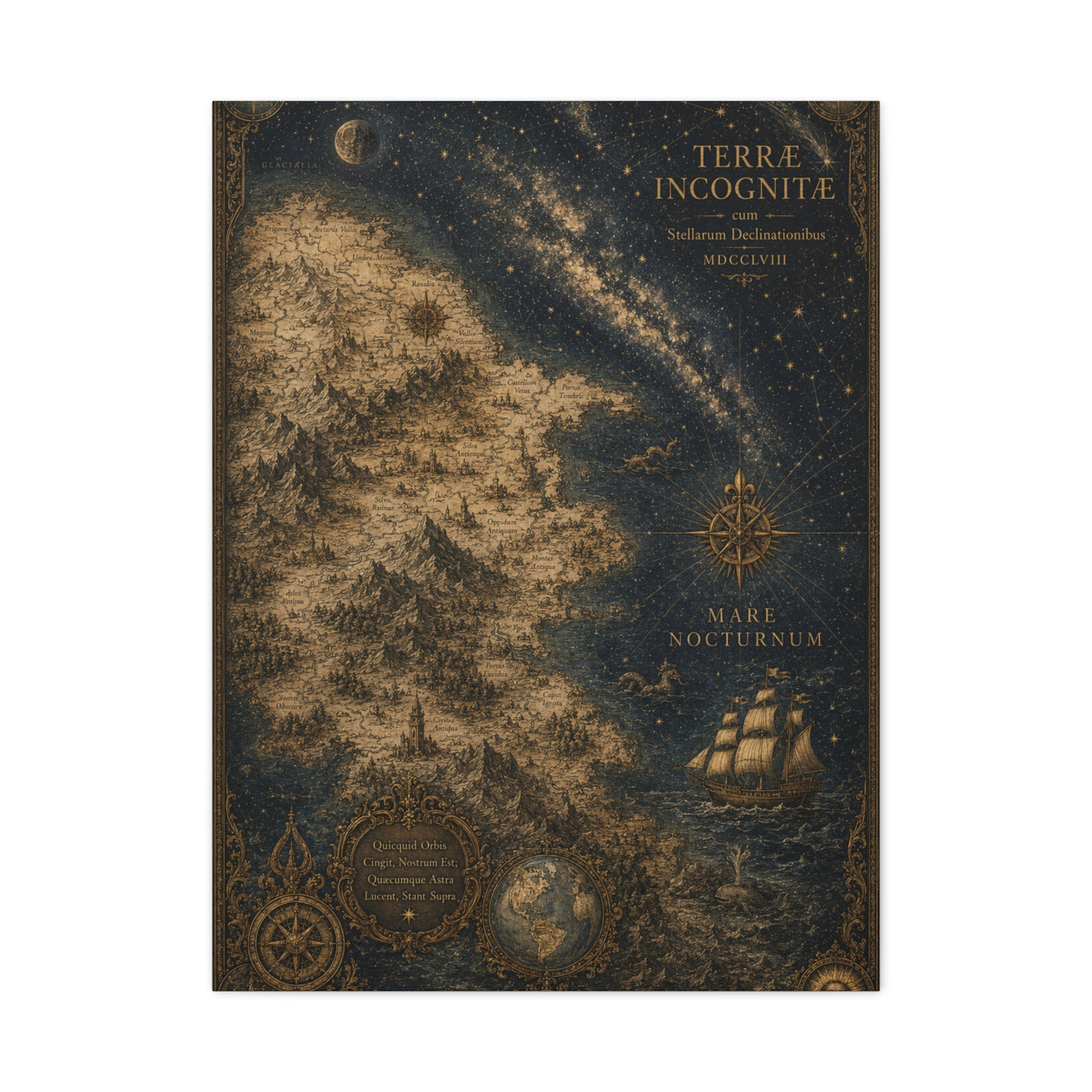 Antique Celestial Cartography Map Wall Art & Canvas Print