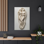 Sculptural Dual Figure Relief Wall Art & Canvas Print