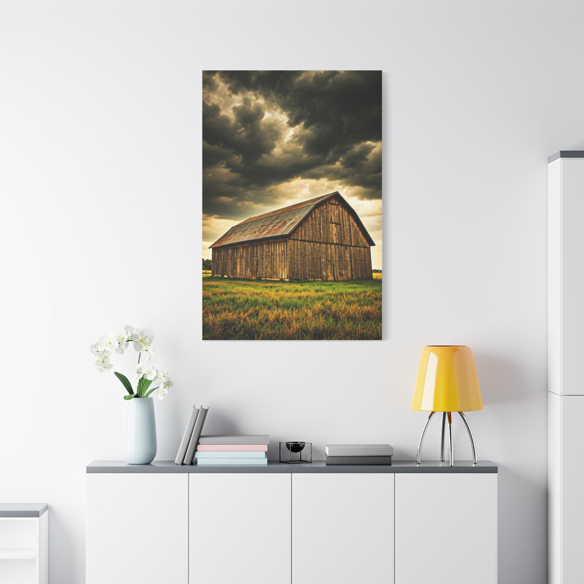 Weathered Barn Under Gathering Storm Wall Art & Canvas Prints
