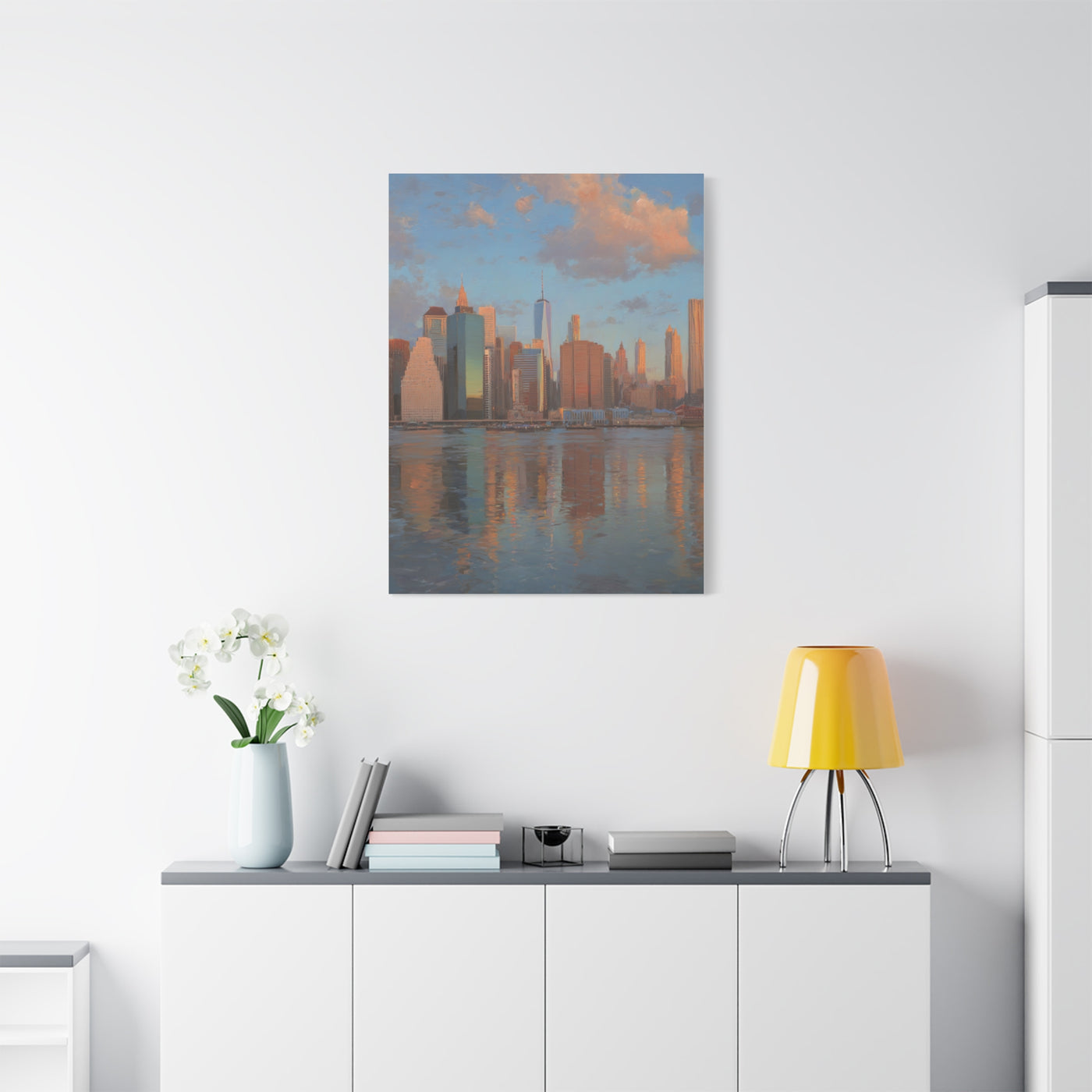 New York Skyline Morning Reflection Wall Art & Canvas Print
