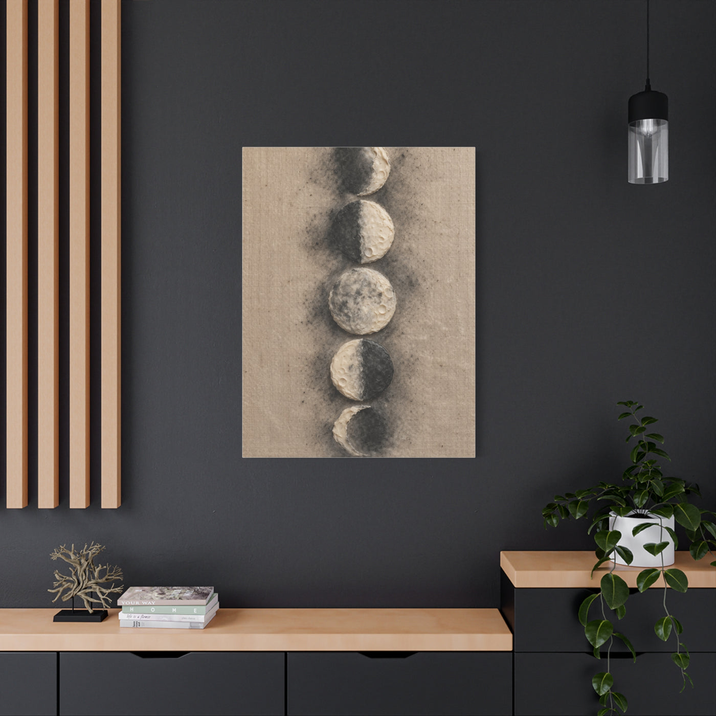 Lunar Phases Minimal Composition Wall Art & Canvas Print