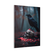 Crow on Weathered Skull Wall Art & Canvas Print