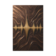 Golden Acoustic Wave Woodgrain Wall Art & Canvas Print