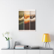 Harmonic Wave Triptych Panels Wall Art & Canvas Print