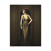 Golden Archway Elegance Woman Wall Art & Canvas Prints