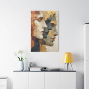 Multi Profile Textured Faces Composition Wall Art & Canvas Print