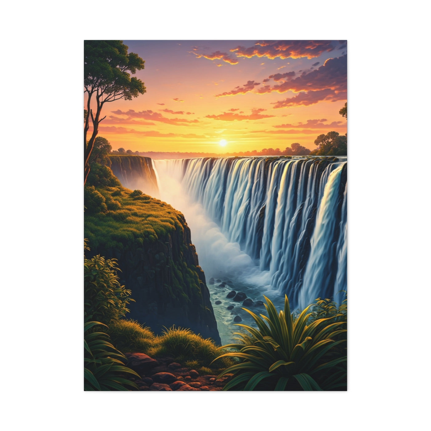 Waterfall at Golden Horizon Wall Art & Canvas Prints