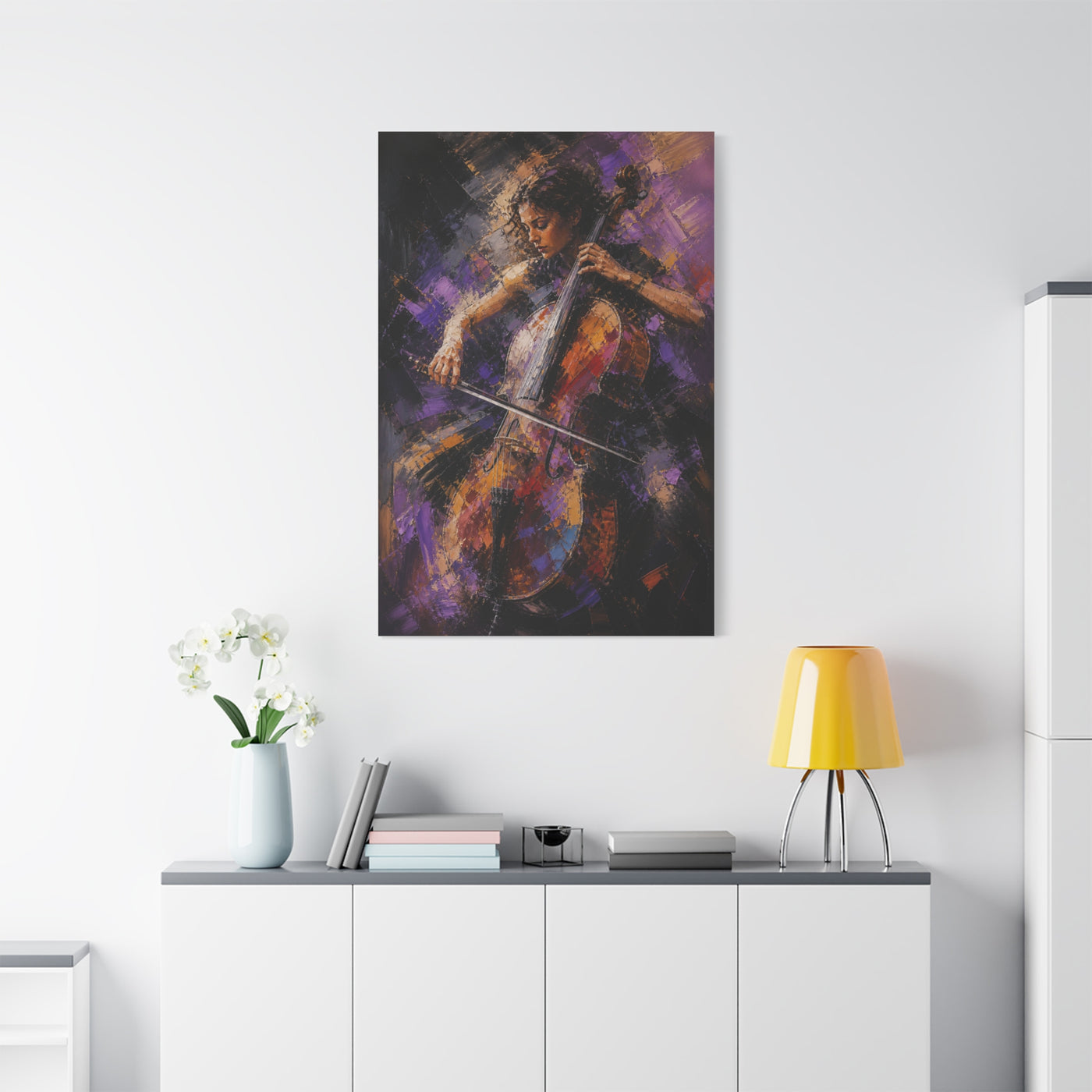 Abstract Cellist Motion Painting Wall Art & Canvas Print