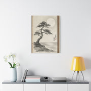 Framed Moonlit Pine Minimal Ink Scene Wall Art & Canvas Print