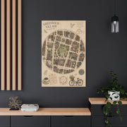 Greenwich Village Illustrated Map Wall Art & Canvas Print