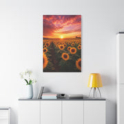 Golden Horizon Sunflower Field Wall Art & Canvas Print