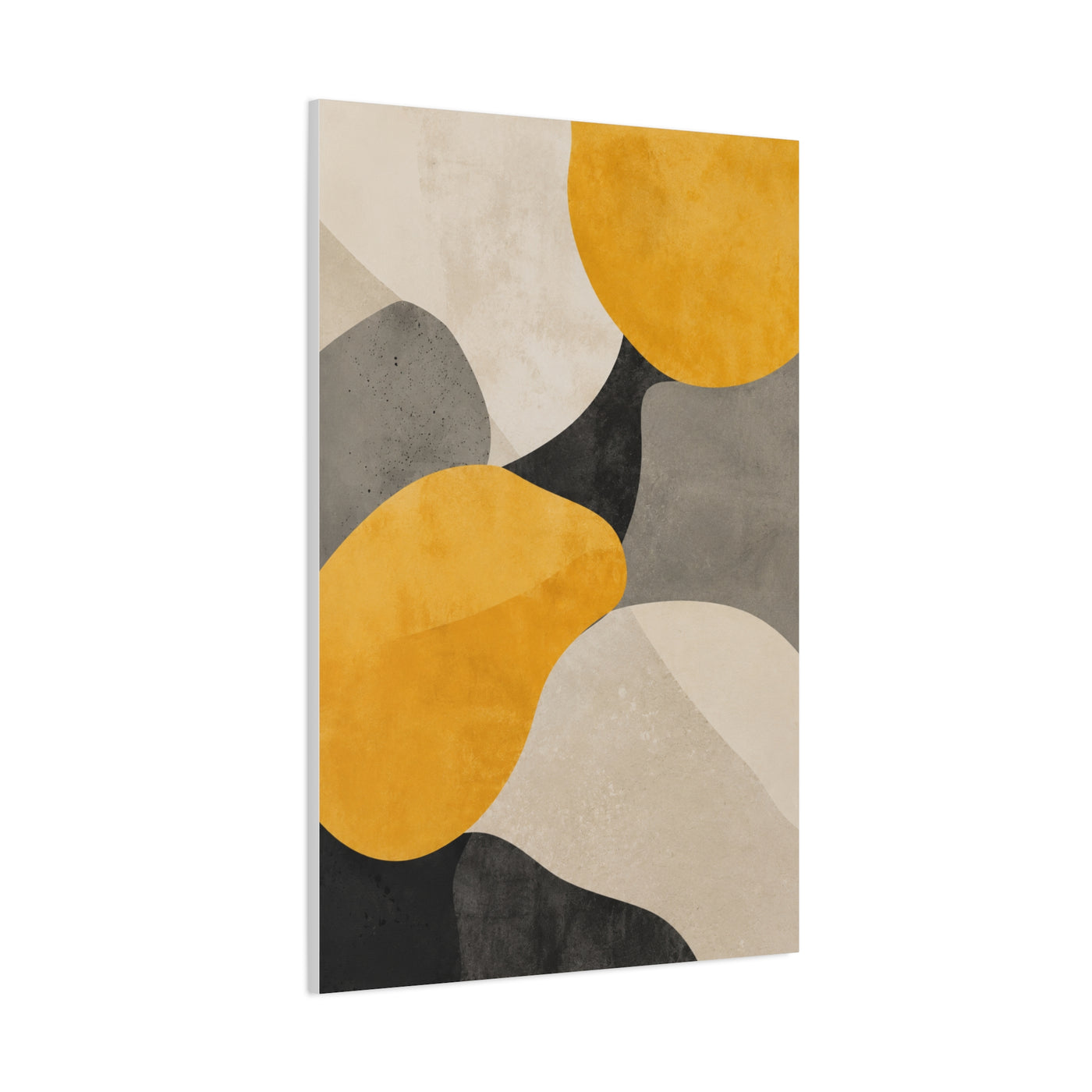 Pebble Form Mustard & Neutral Abstract Wall Art & Canvas Print