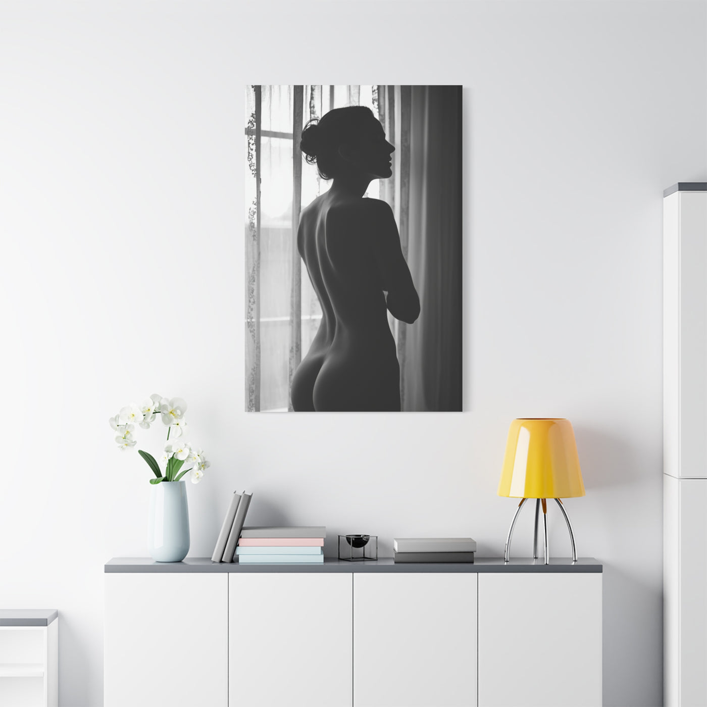 Window Light Silhouette Nude Wall Art & Canvas Print