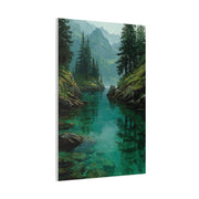 Emerald Mountain Lake Serenity Wall Art & Canvas Print