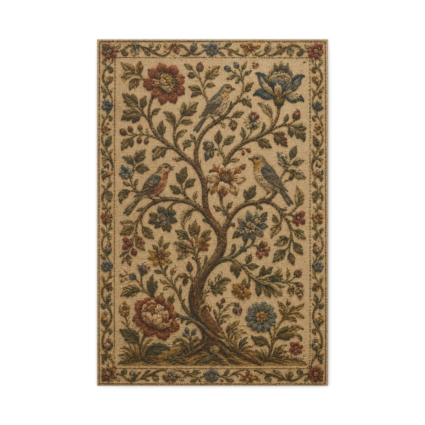 Ornate Botanical Tree Tapestry Panel Wall Art & Canvas Print