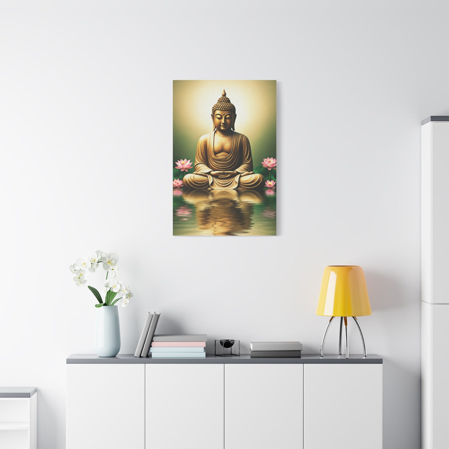 Lotus Reflection Buddha Meditation Wall Art & Canvas Prints