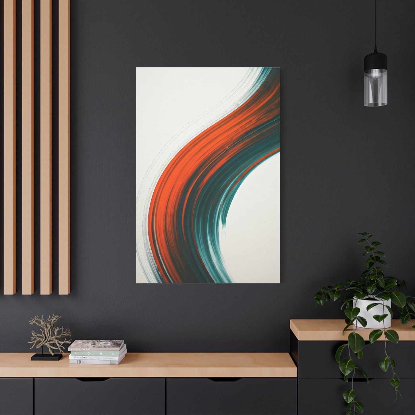 Curved Ember Flow Abstract Wall Art & Canvas Prints