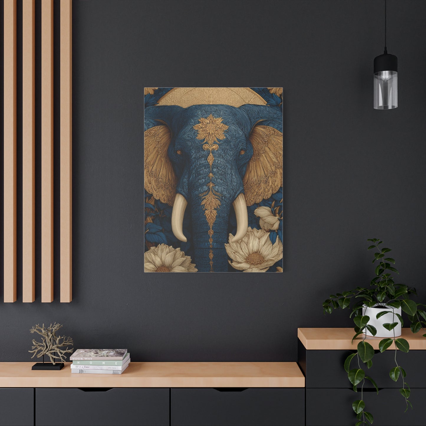 Ornamental Mandala Elephant Portrait Wall Art & Canvas Print