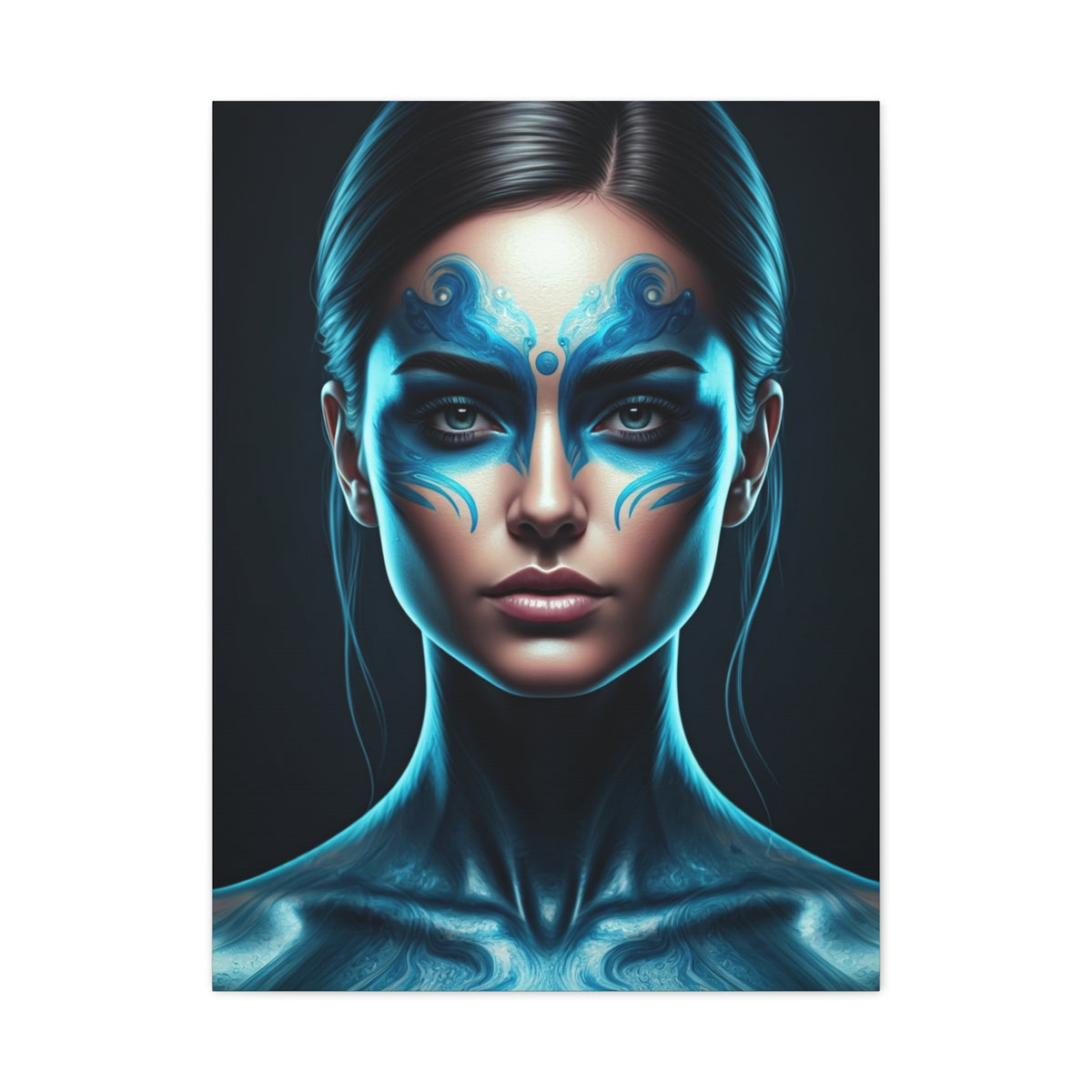 Celestial Blue Figure Portrait Wall Art & Canvas Prints