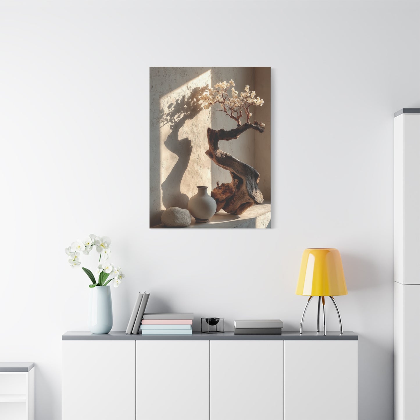 Sculptural Driftwood Bonsai Wall Art & Canvas Print