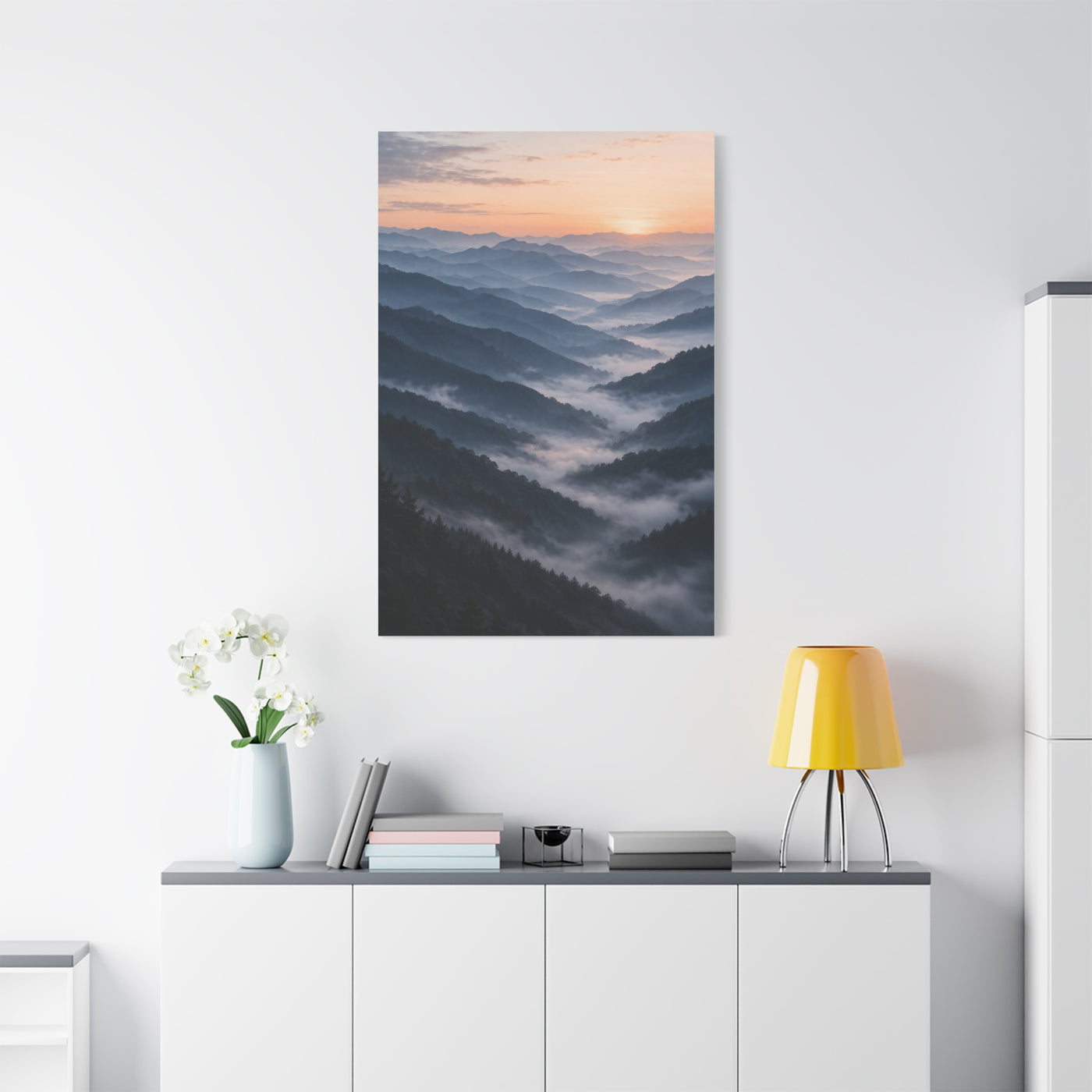 Endless Layered Mountain Ridges Dawn Wall Art & Canvas Print