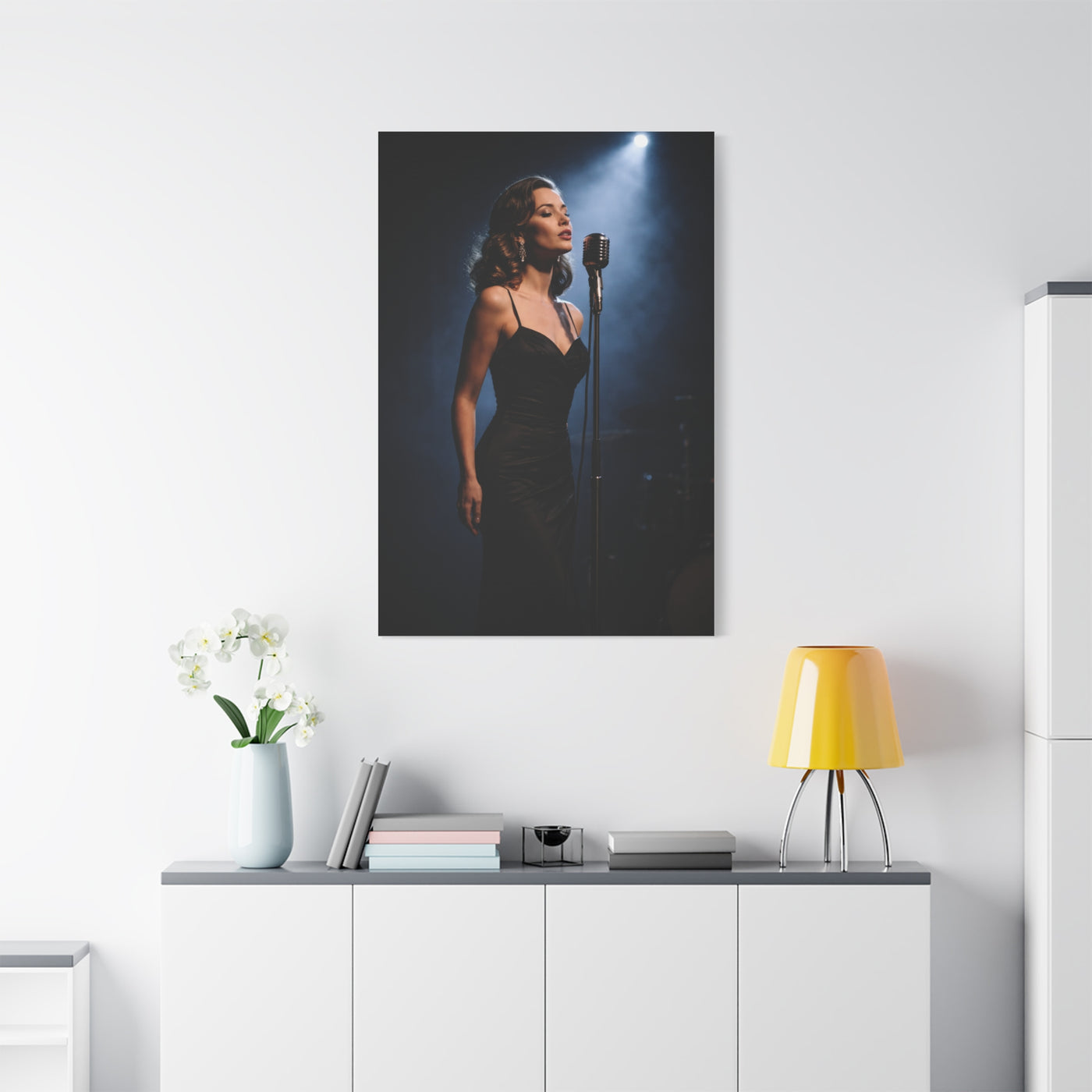 Jazz Vocalist Spotlight Elegance Wall Art & Canvas Print