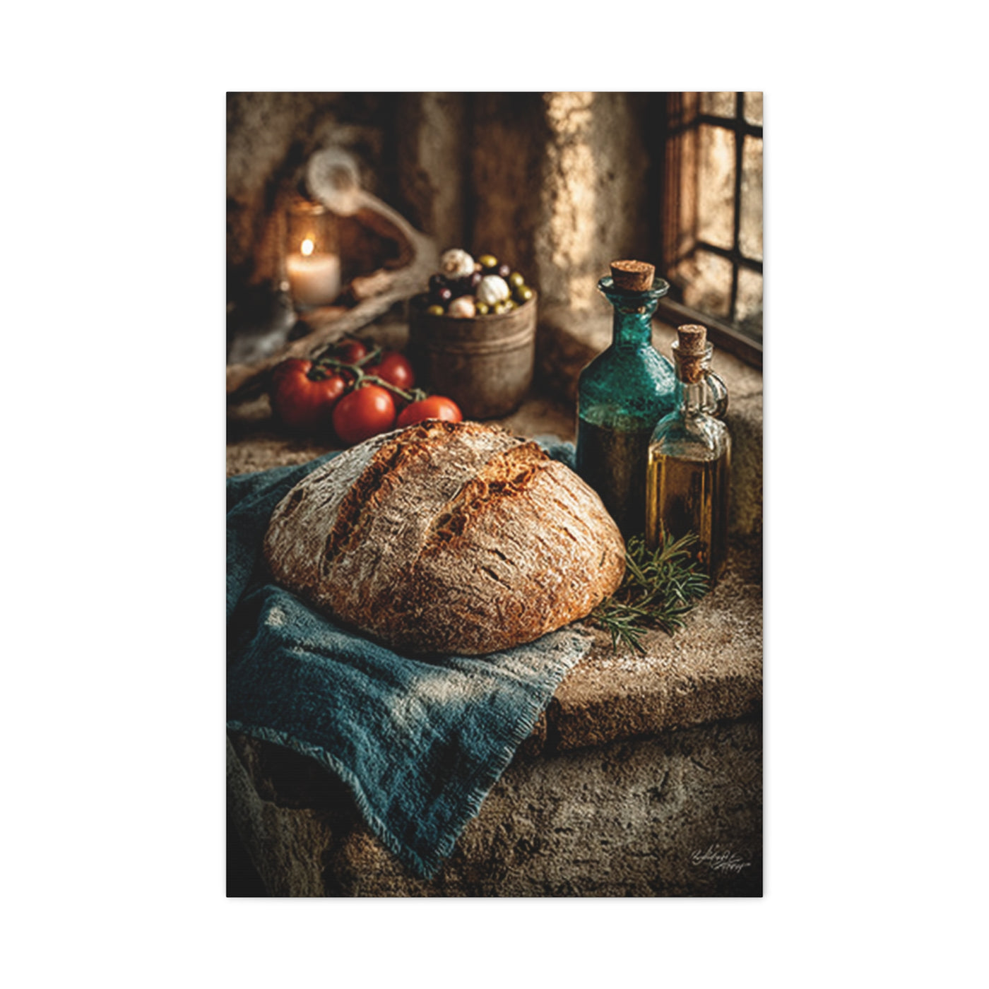 Rustic Italian Kitchen Still Life Wall Art & Canvas Print