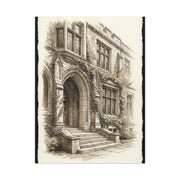 Ivy-Covered Collegiate Arch Sketch Wall Art & Canvas Print
