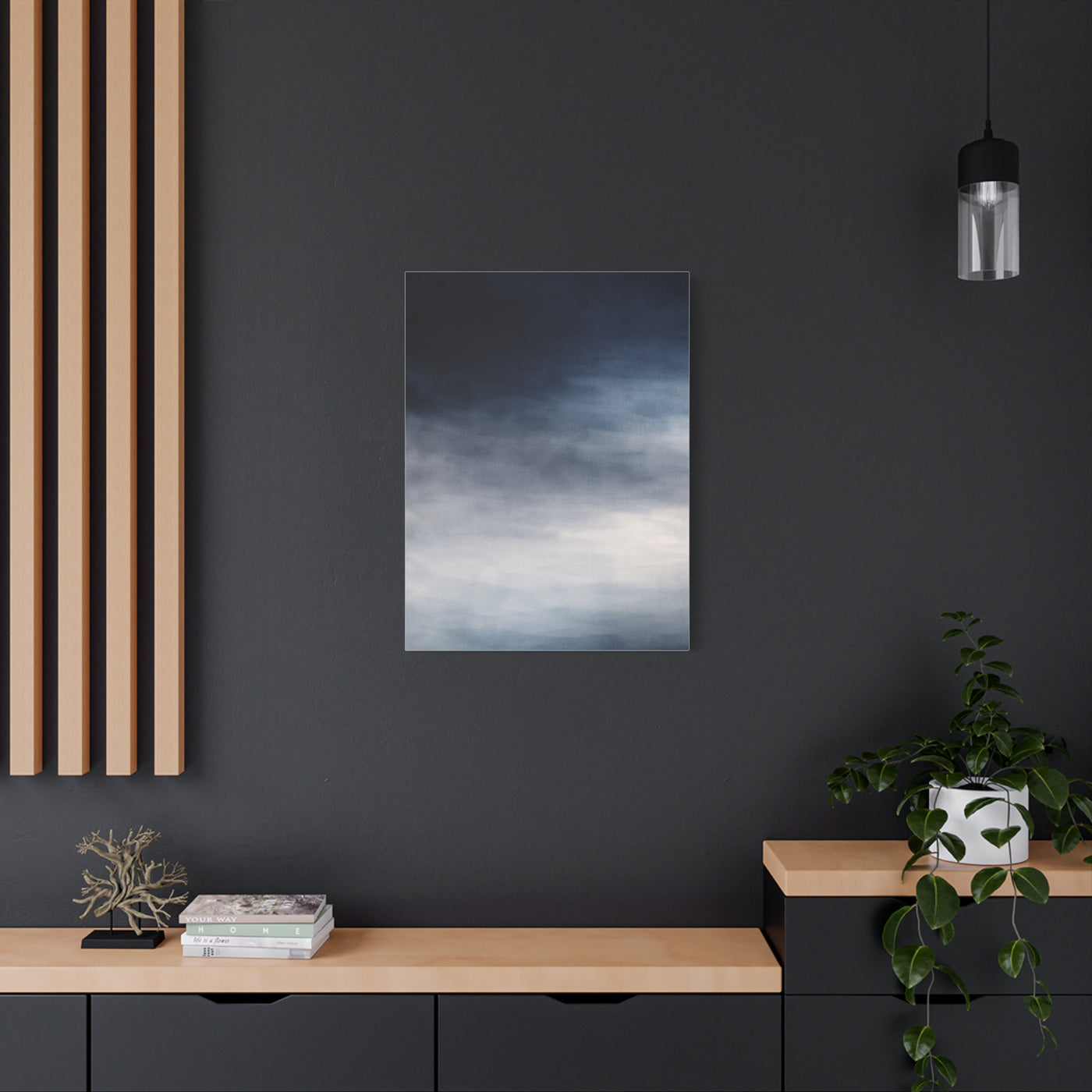 Navy Mist Atmospheric Gradient Wall Art & Canvas Print