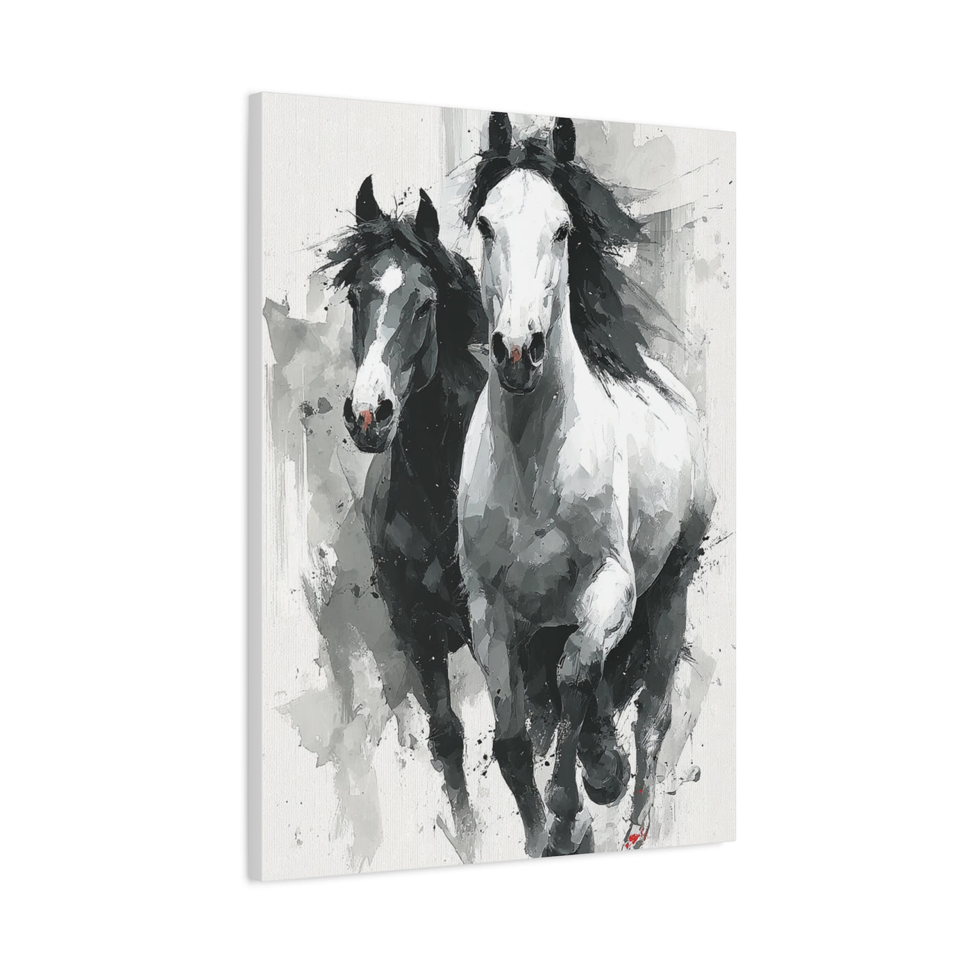 Monochrome Running Horses Abstract Wall Art & Canvas Print