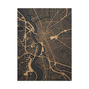 Laser-Cut City Map Relief Wall Art & Canvas Print