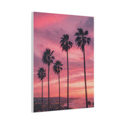 Pink Sunset Palm Coast Wall Art & Canvas Print