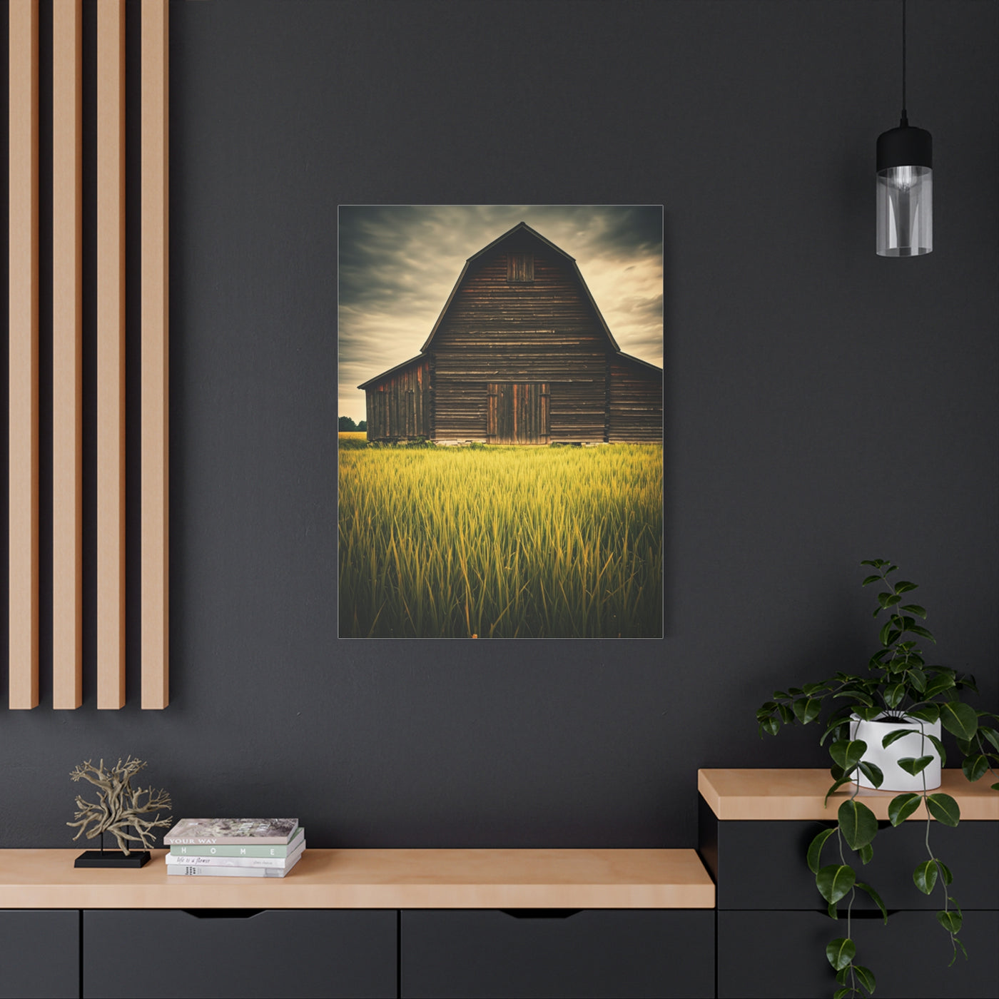 Weathered Barn in Tall Green Fields Wall Art & Canvas Prints