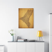 Sepia Gridland Treasure Chart Wall Art & Canvas Prints